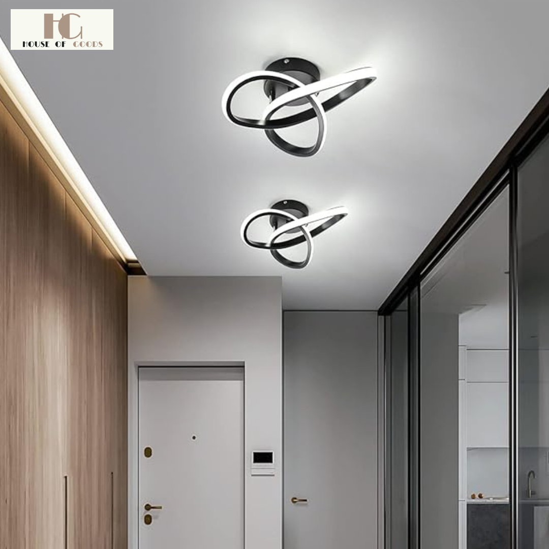 Spiral-Glow Ceiling Fixure