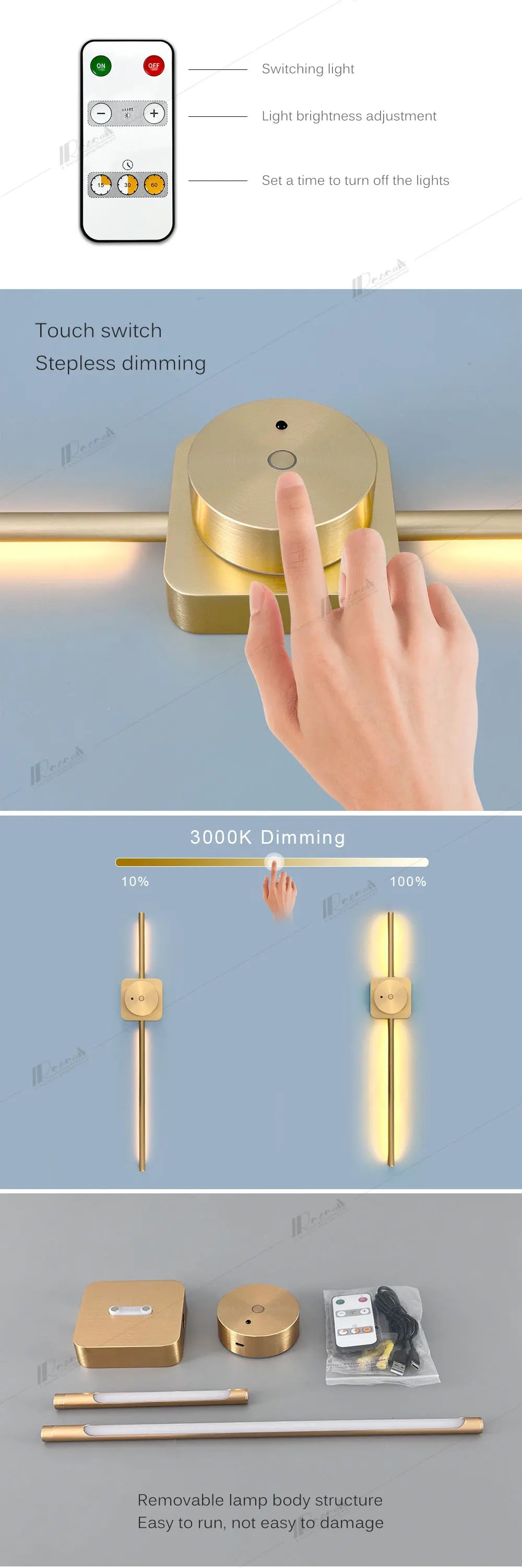 Rechargeable Wall Lamp On Battery Wireless Wall Lamps